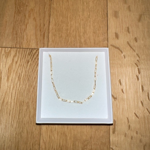 Argento Vivo Gold Thin Paperclip Chain Necklace NWB - Picture 6 of 9